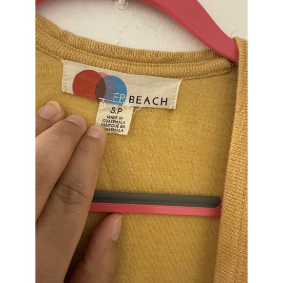 Free People Beach Women's Bicostal Open Front Duster Maxi Gold Cardigan Size SM - Picture 3 of 8